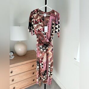 Misa Los Angeles Patterned Midi Dress